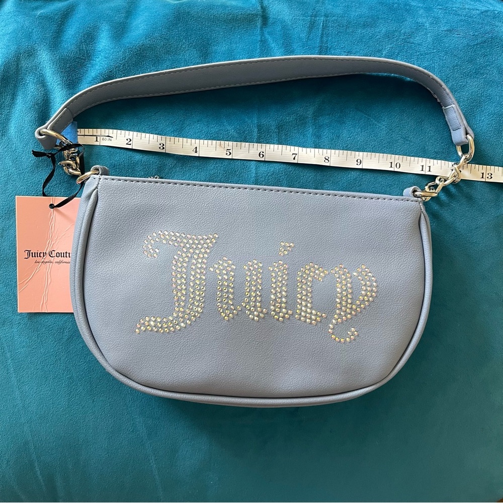 Juicy Couture Light Blue Crystal Logo Shoulder Bag